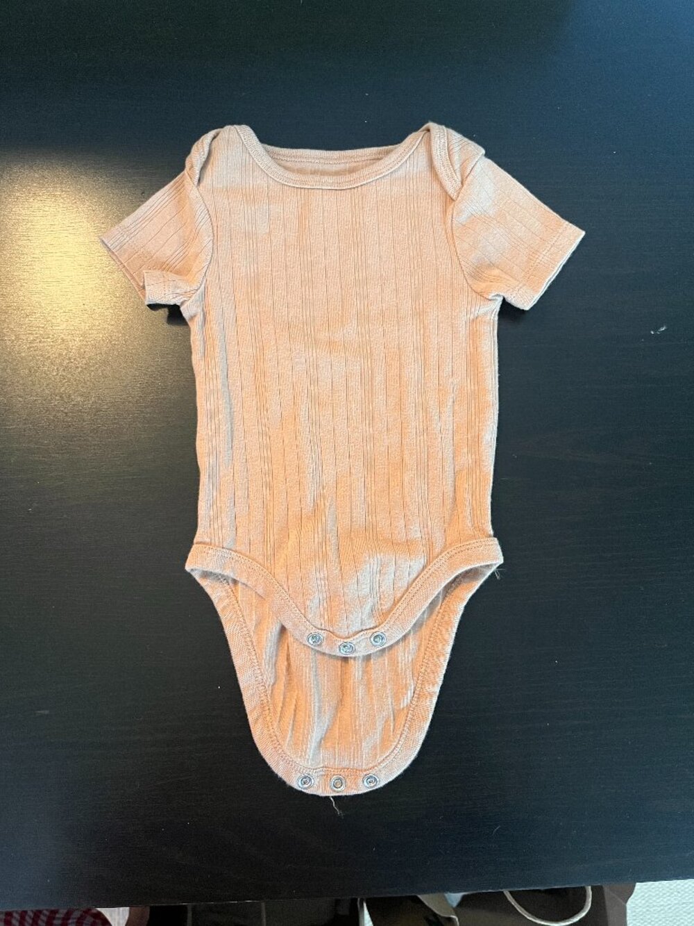 [$2 in a bundle] Cloud Island short sleeve tan beige onesie 3-6 mo
